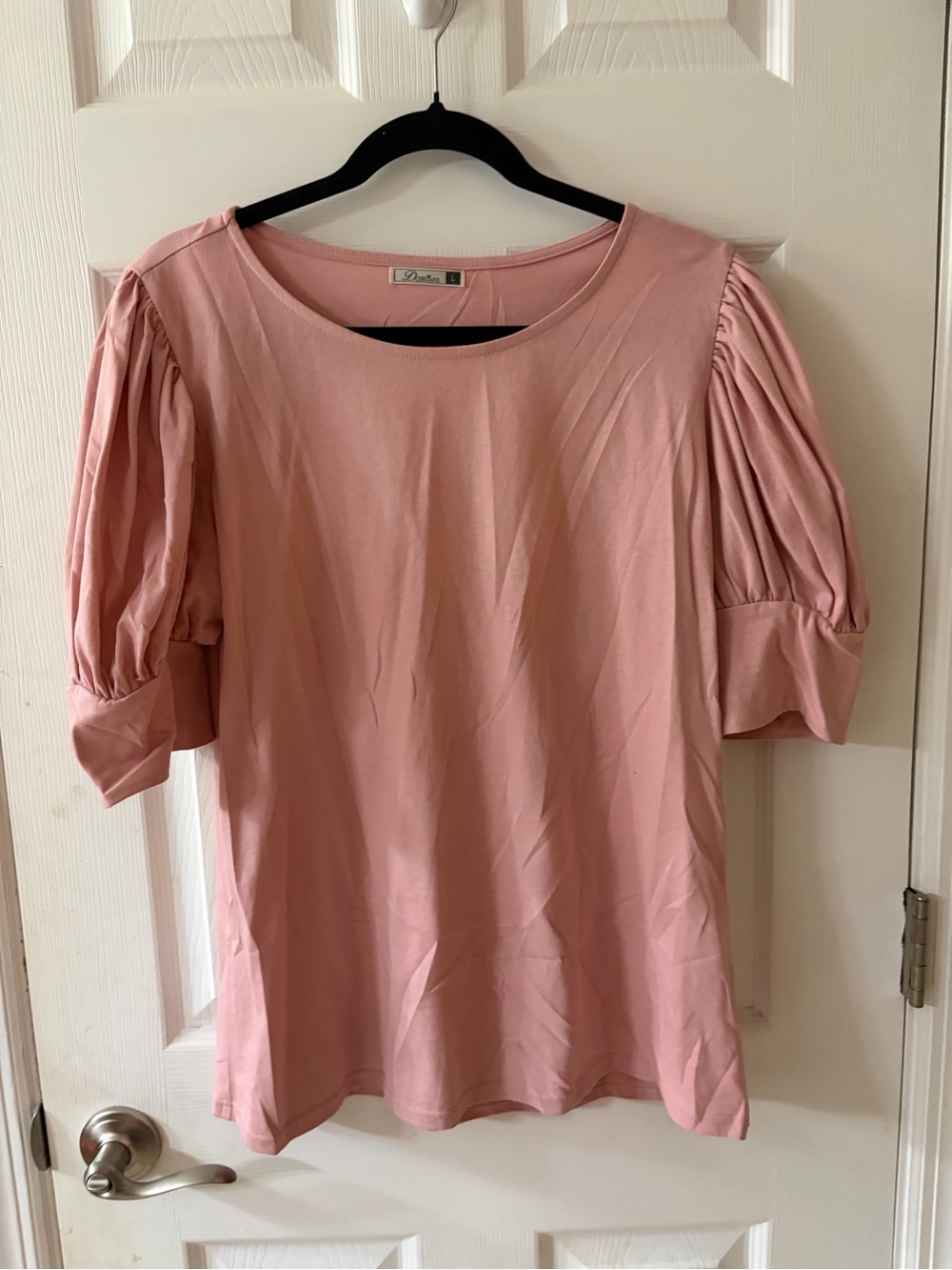 Women's Pink Puff Sleeve Top